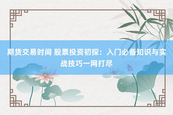 期货交易时间 股票投资初探：入门必备知识与实战技巧一网打尽