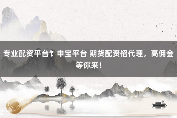 专业配资平台饣申宝平台 期货配资招代理，高佣金等你来！